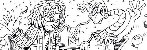 Clown Jopie en Piet de Kanaripiet aan de limonade