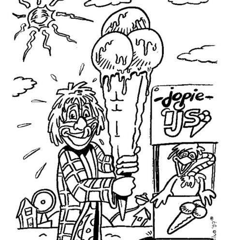 Clown Jopie met mega ijsje