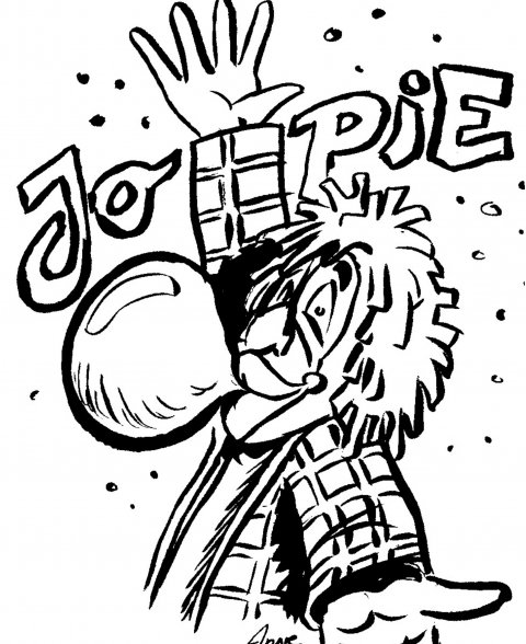 Kleurplaat Clown Jopie met Ballon