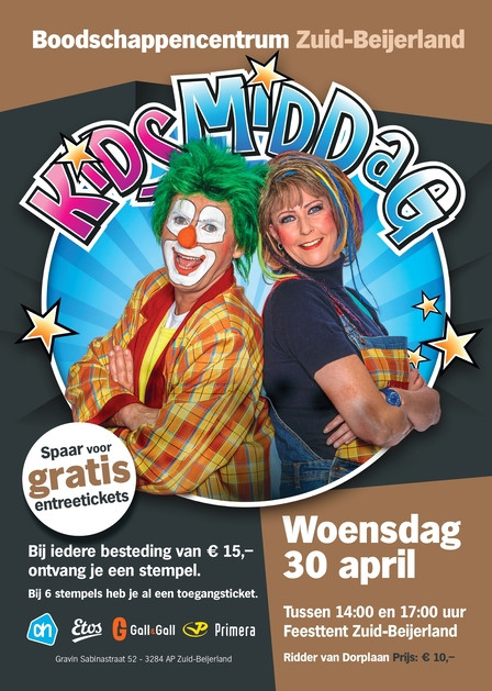 ZuidBeijerland Kidsmiddag Clown Jopie